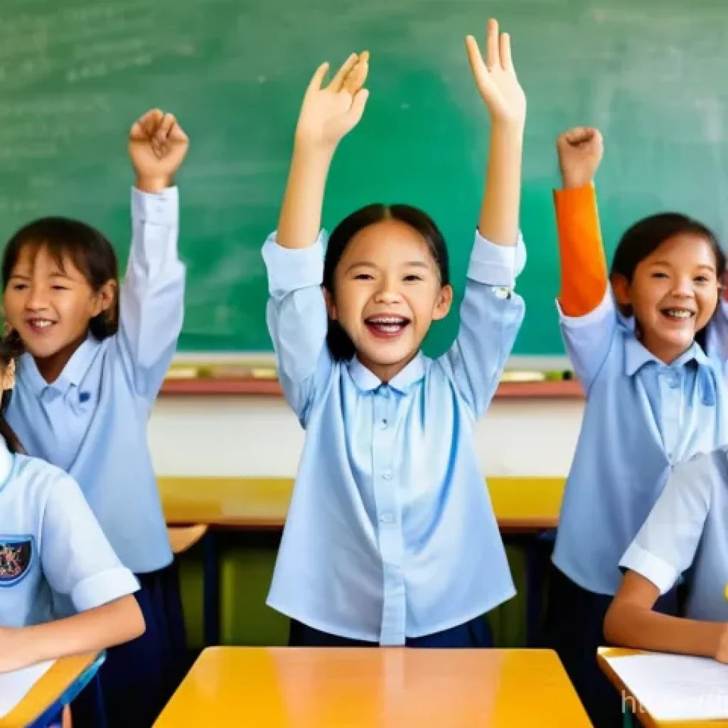 TESOL 강사로서의 국제 경험 사례 - **Prompt:** A dynamic and engaging classroom scene in a brightly lit primary school in Vietnam. A fe...