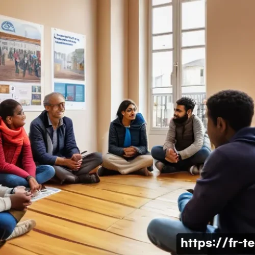 TESOL 자격증으로 가능한 비영리 활동 - A diverse group of refugees and migrants attending an interactive French language workshop in a comm...