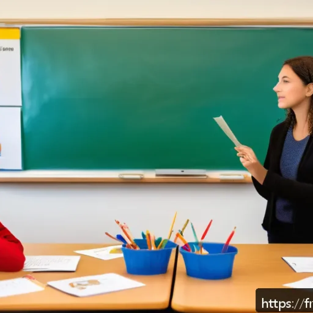 TESOL 강사로서의 사회적 책임 - A diverse TESOL classroom scene in a modern French school setting, featuring a multicultural group o...